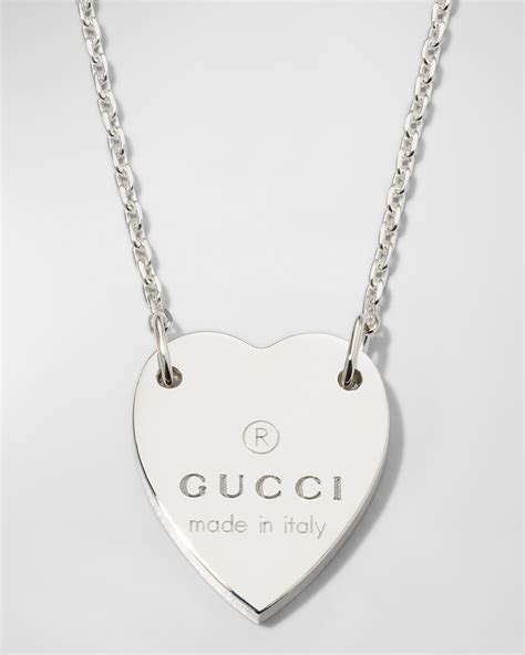 gucci double g necklace with topaz|Gucci engraved heart necklace.